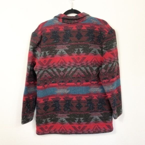 David Paul Western Aztec Wool Blend Jacket Blazer W/ Silver Buttons Medium - Picture 3 of 7